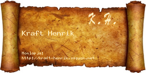 Kraft Henrik névjegykártya